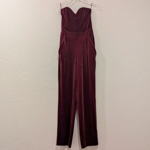 Express Velvet Burgundy Jumpsuit